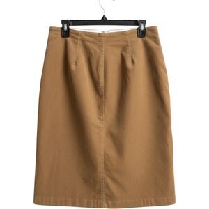 Old Navy Tan‎ Corduroy Maxi Skirt Cotton Khaki Straight Long Slit Size 10
